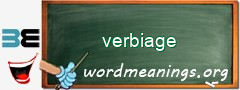 WordMeaning blackboard for verbiage